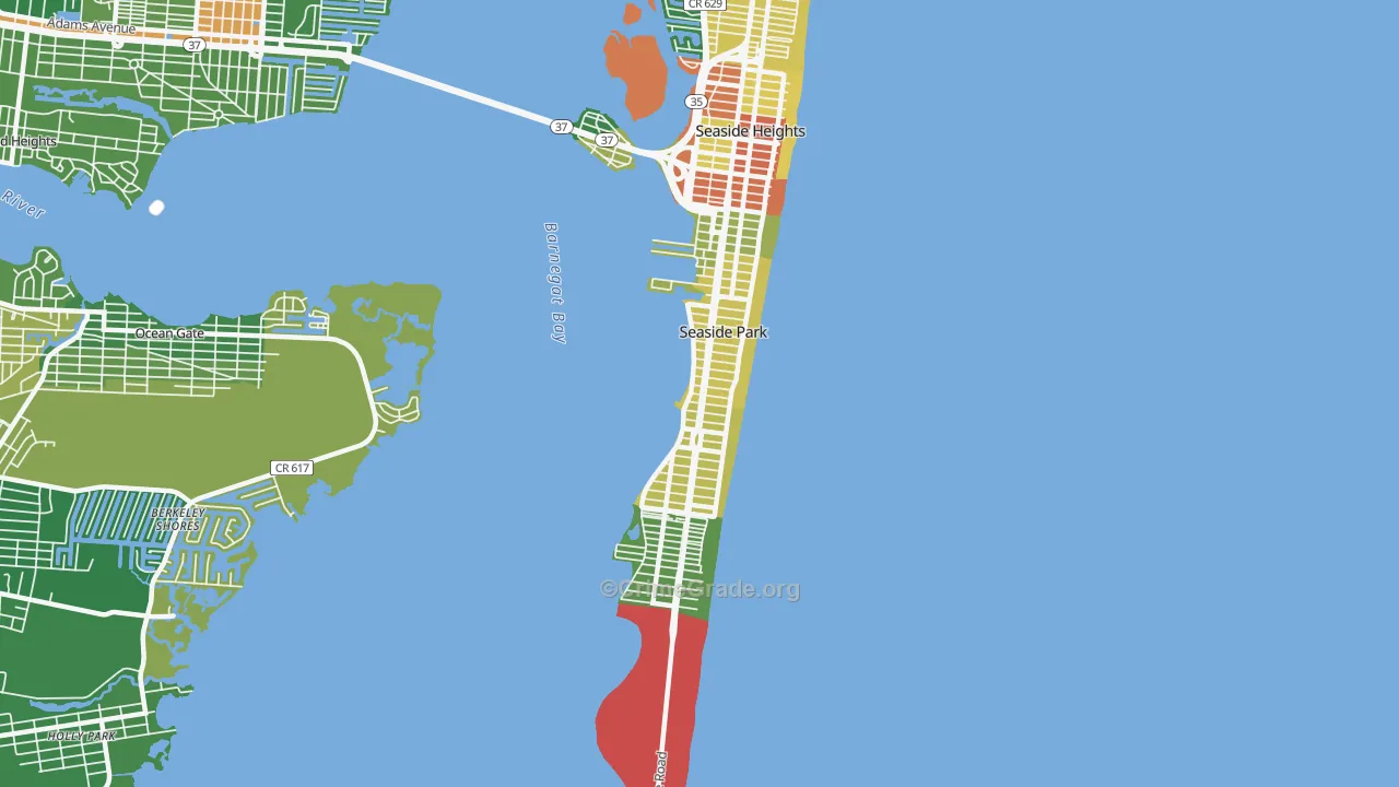 Seaside Park, NJ Map of Vandalism Rates