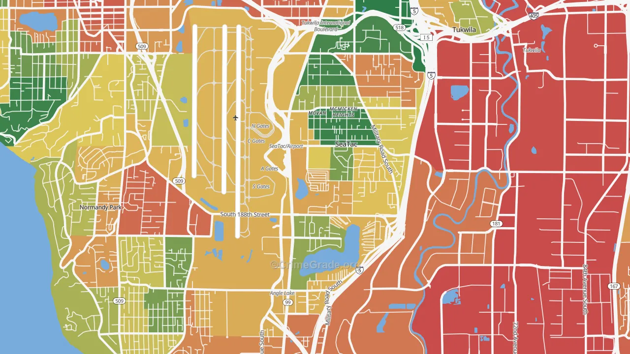SeaTac, WA Map of Vandalism Rates