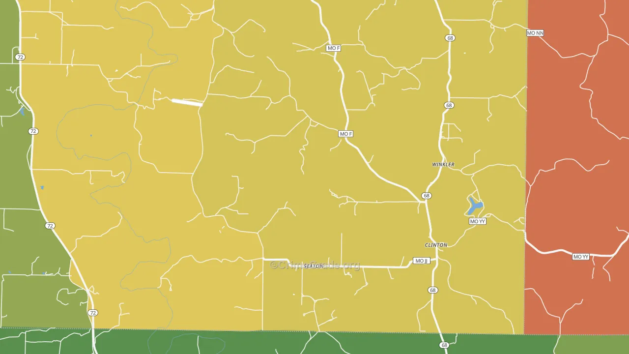 Seaton, MO Map of Vandalism Rates