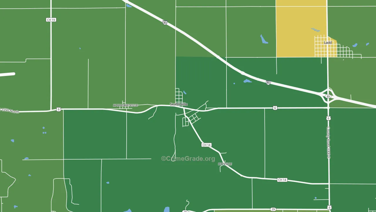 Seatonville, IL Map of Vandalism Rates