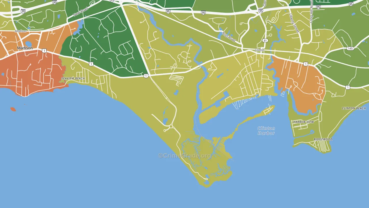 Seaview Beach, CT Map of Vandalism Rates