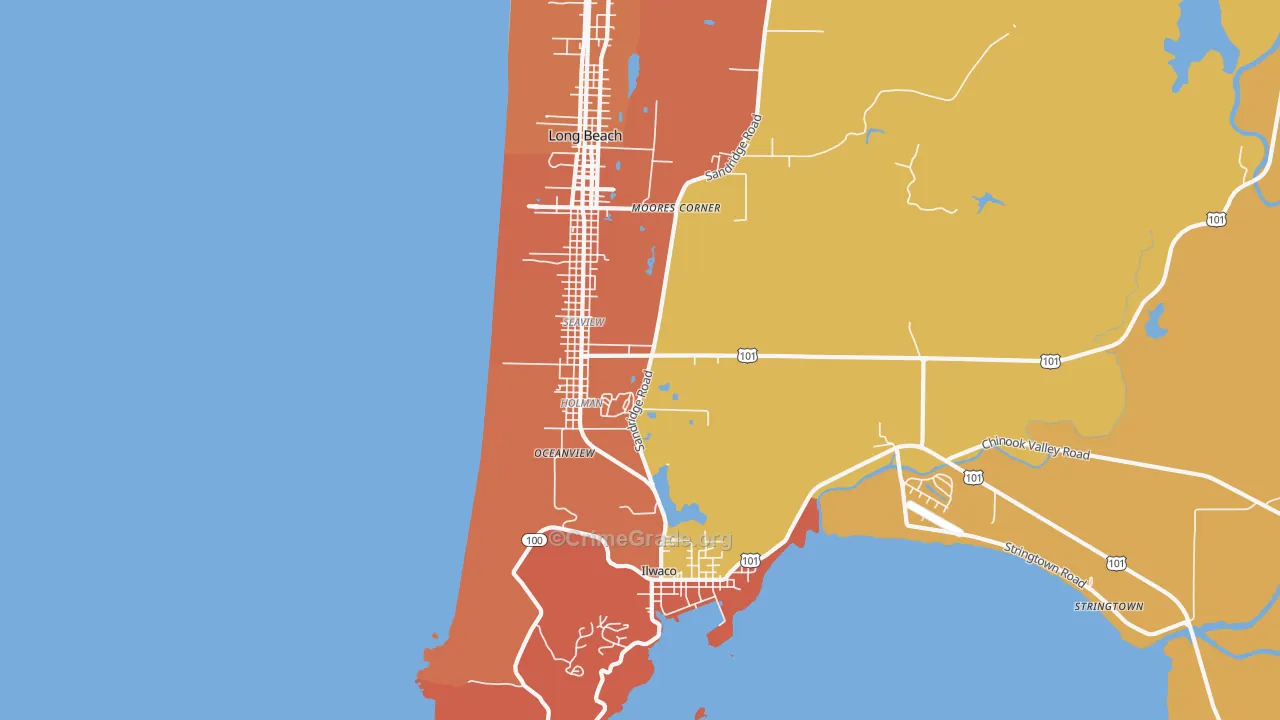 Seaview, WA Map of Vandalism Rates