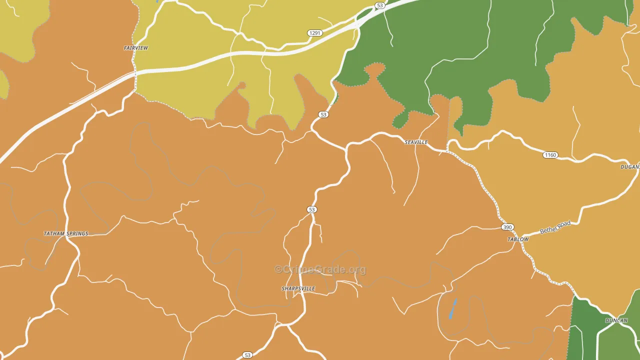 Seaville, KY Map of Vandalism Rates