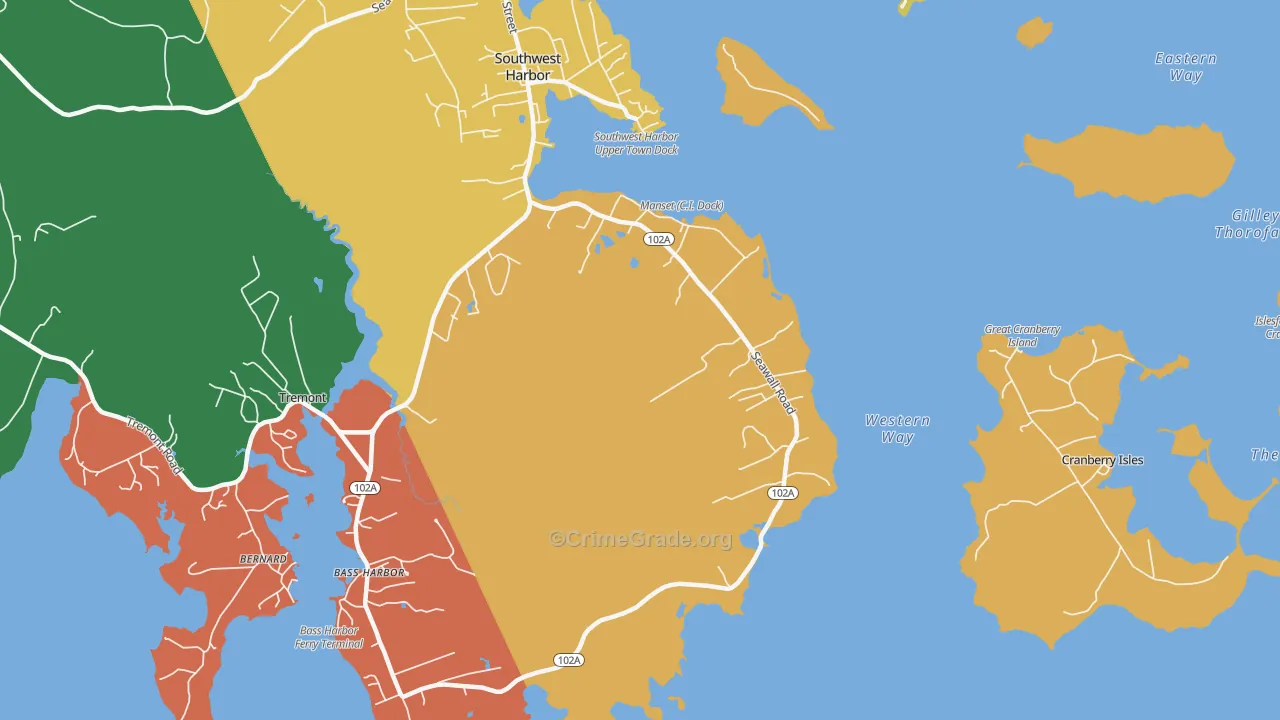 Seawall, ME Map of Vandalism Rates