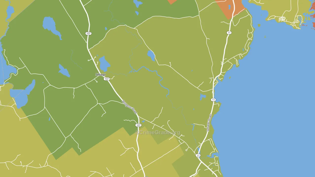 Sebago, ME Map of Vandalism Rates