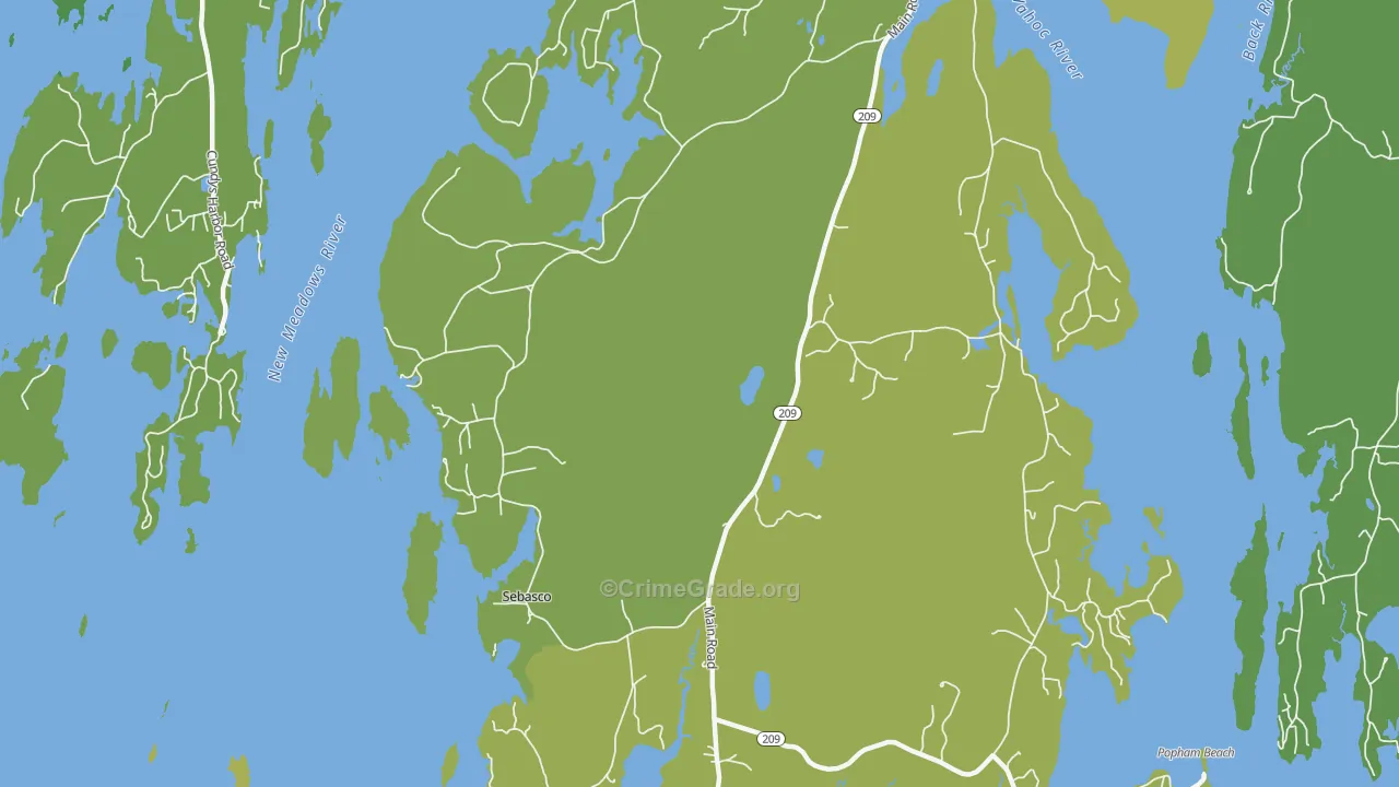 Sebasco Estates, ME Map of Vandalism Rates