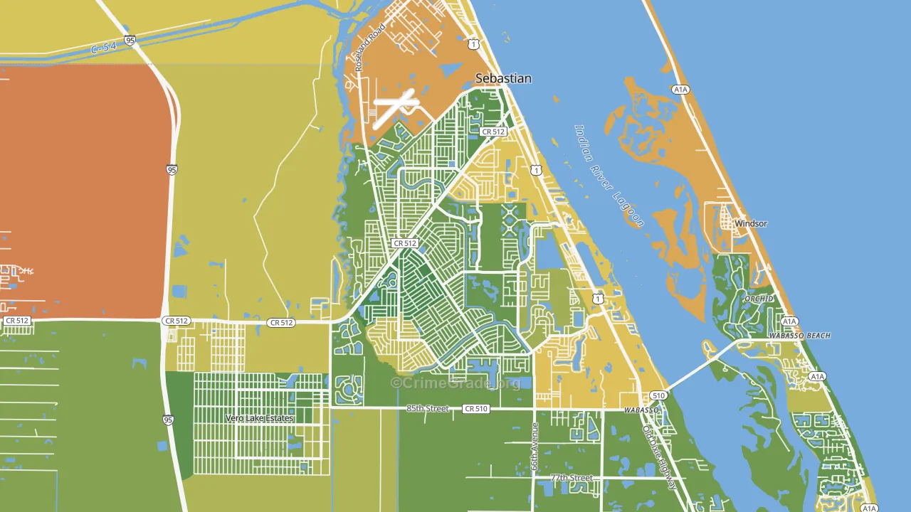 Sebastian, FL Map of Vandalism Rates
