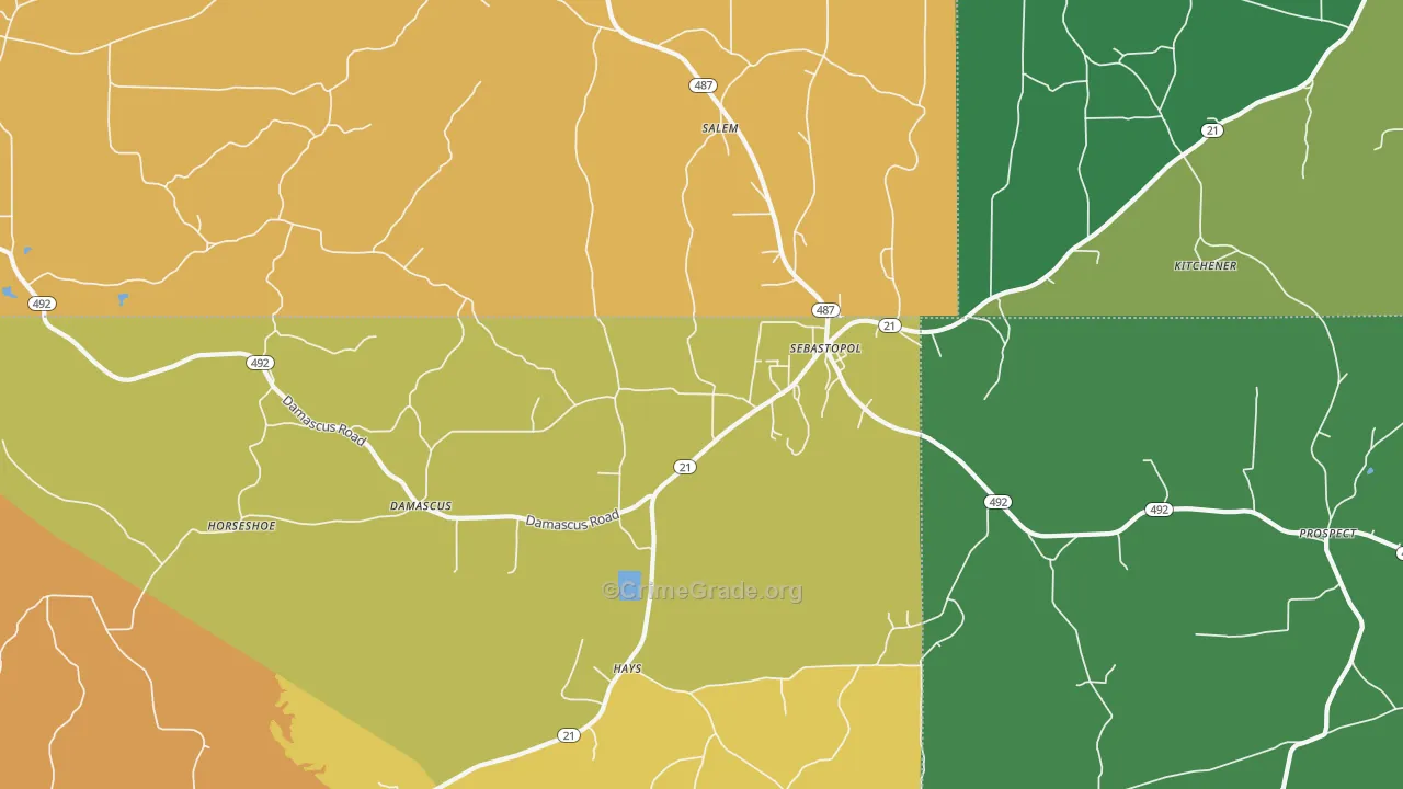 Sebastopol, MS Map of Vandalism Rates