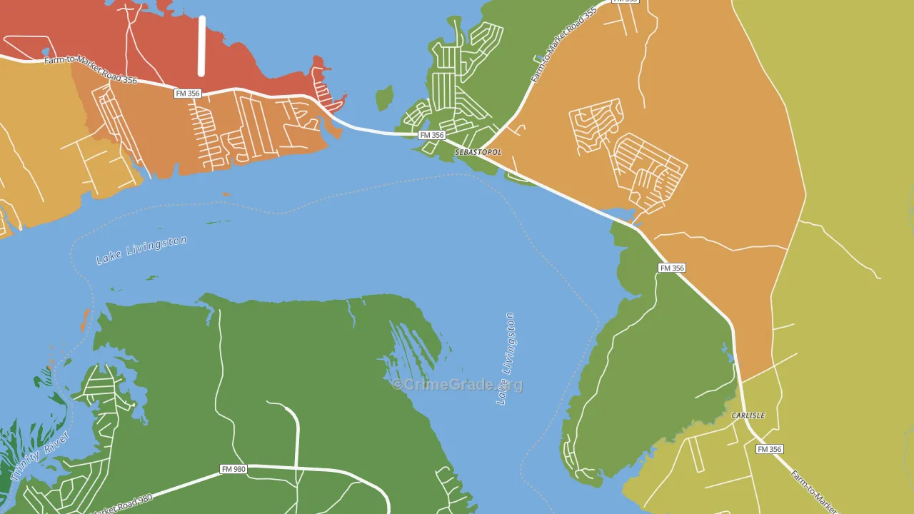 Sebastopol, TX Map of Vandalism Rates
