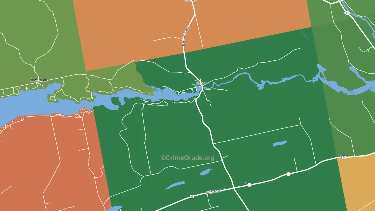 Sebec, ME Map of Vandalism Rates