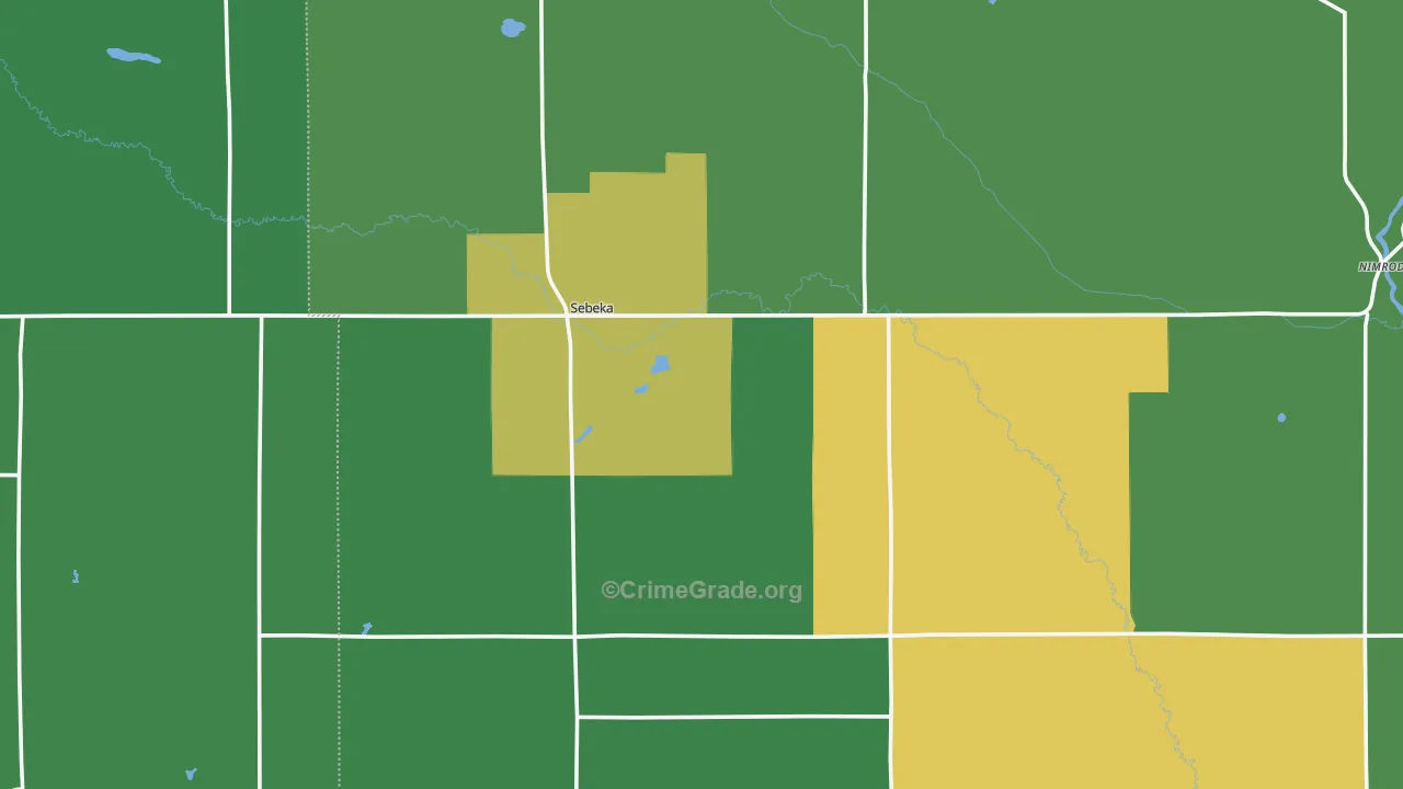 Sebeka, MN Map of Vandalism Rates