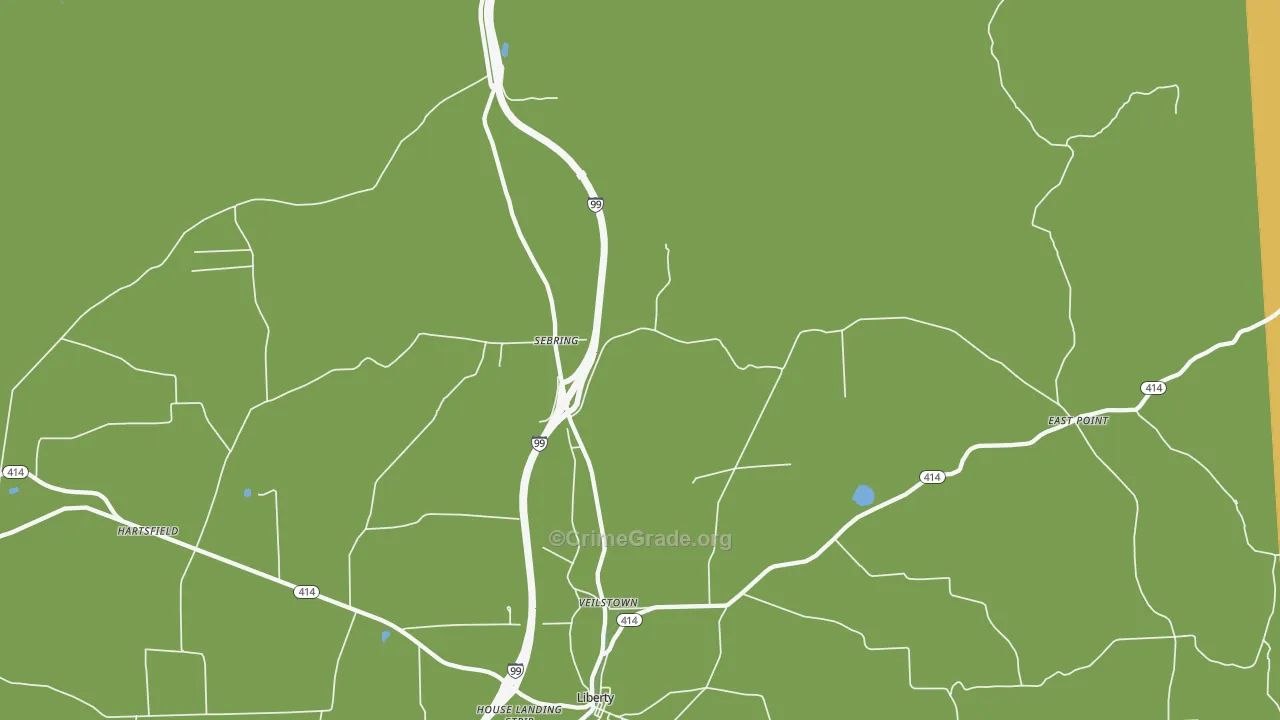 Sebring, PA Map of Vandalism Rates