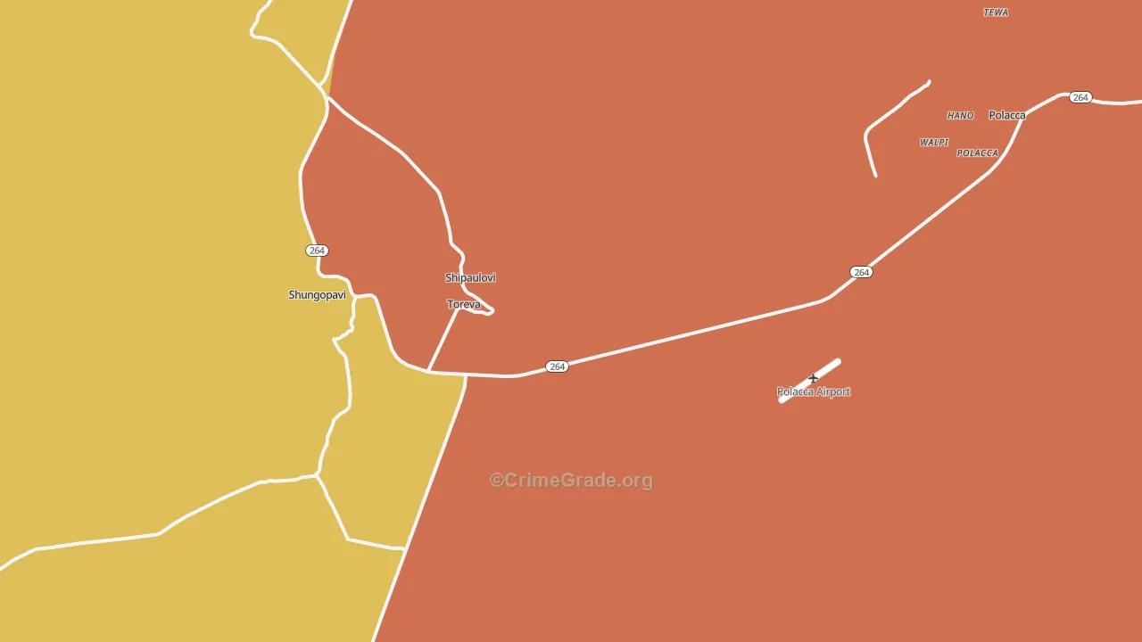 Second Mesa, AZ Map of Vandalism Rates