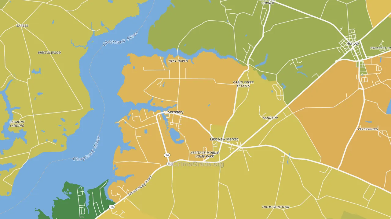 Secretary, MD Map of Vandalism Rates