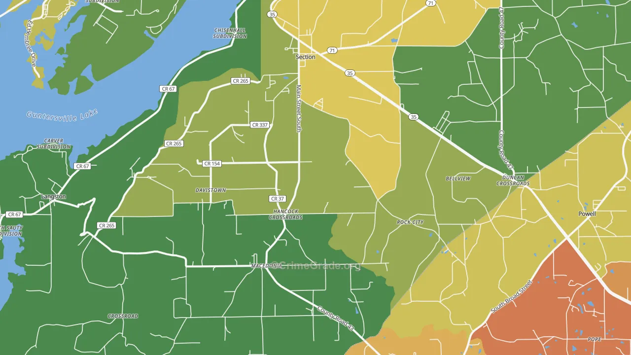 Section, AL Map of Vandalism Rates
