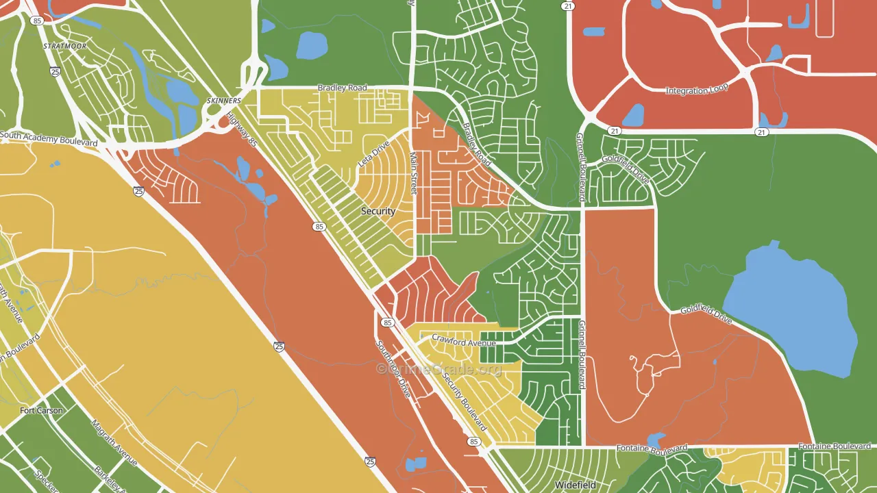 Security, Security-Widefield, CO Map of Vandalism Rates
