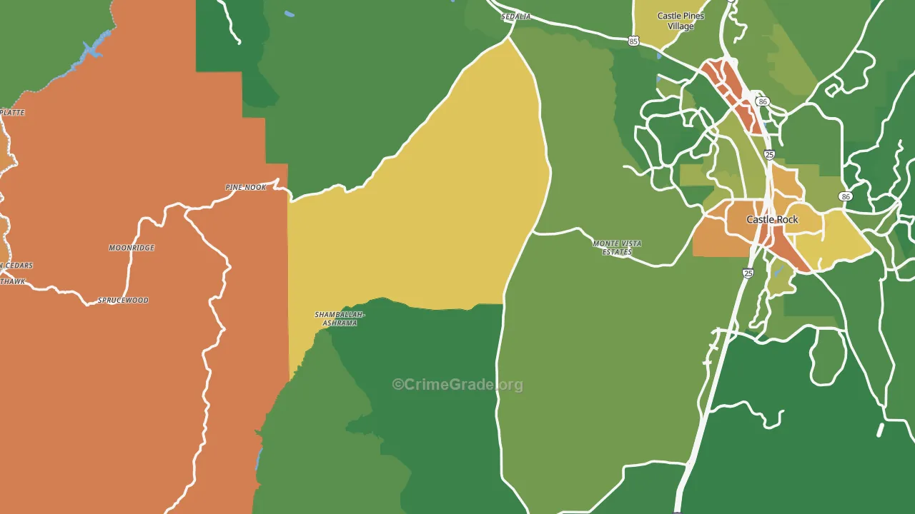 Sedalia, CO Map of Vandalism Rates
