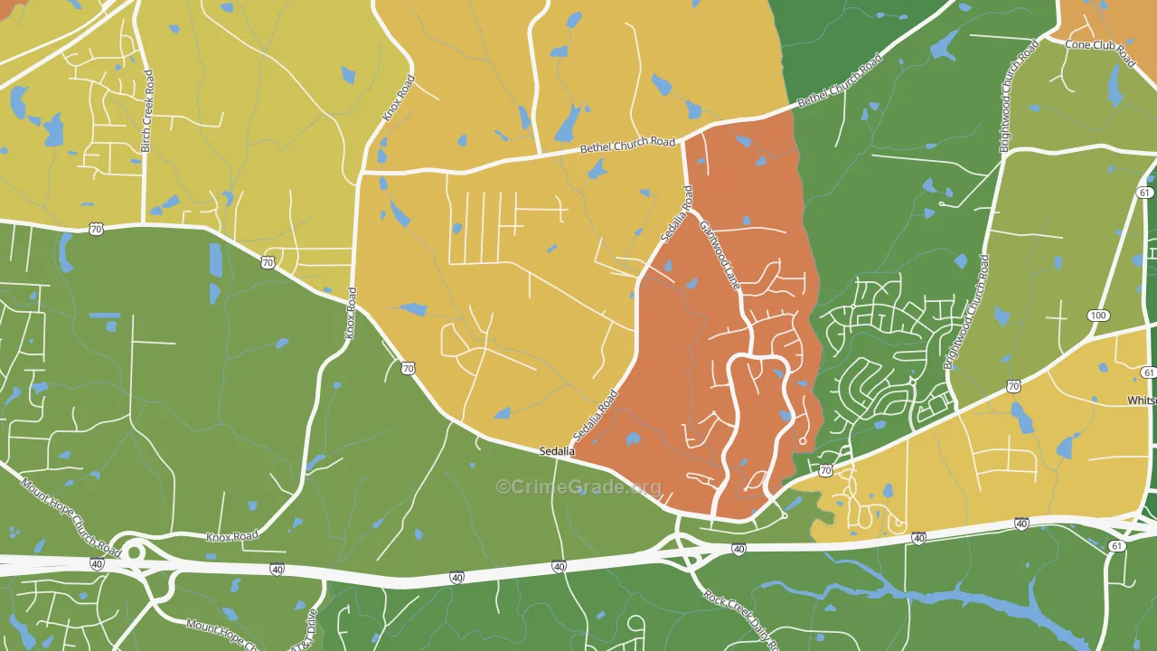 Sedalia, NC Map of Vandalism Rates