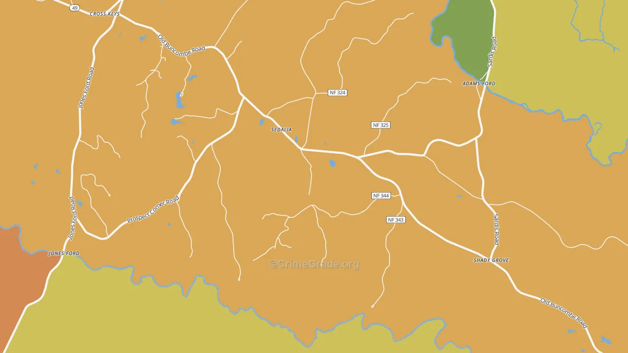Sedalia, SC Map of Vandalism Rates