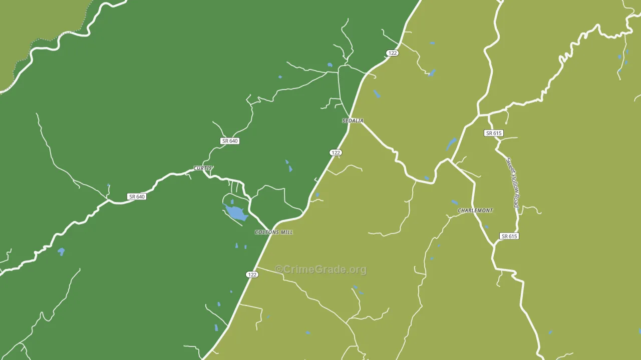 Sedalia, VA Map of Vandalism Rates