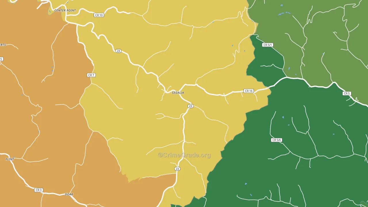 Sedalia, WV Map of Vandalism Rates