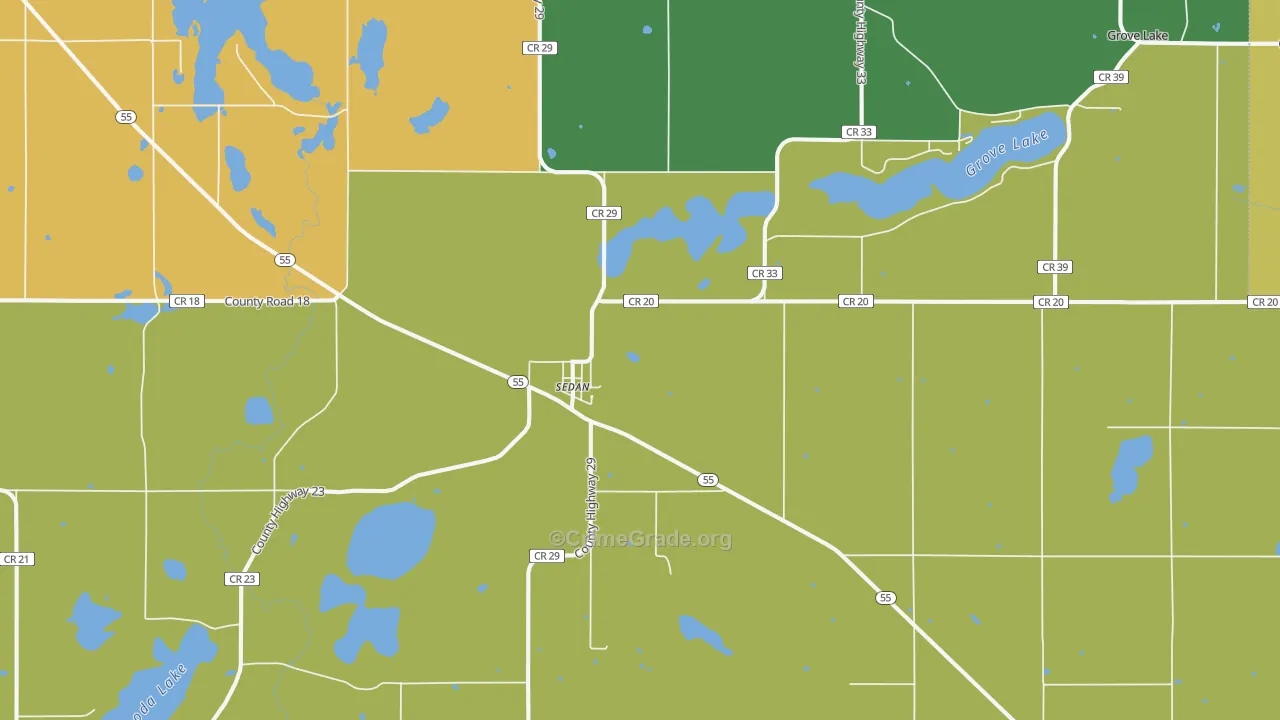 Sedan, MN Map of Vandalism Rates