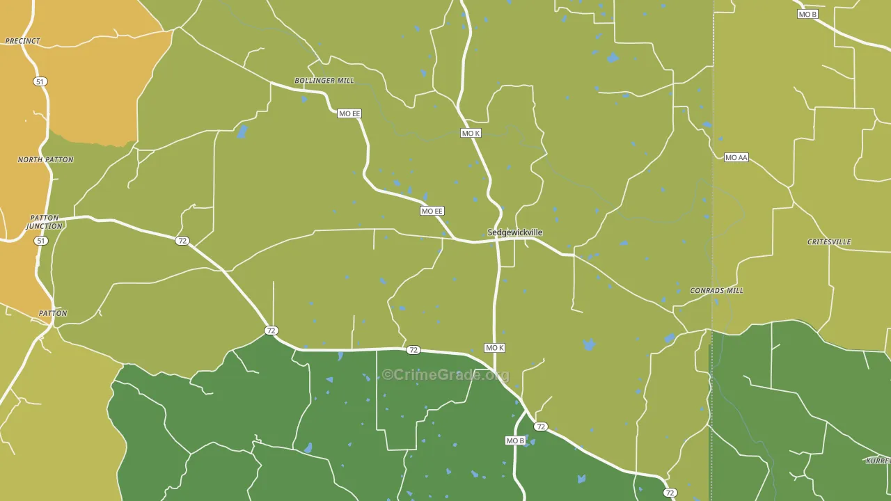 Sedgewickville, MO Map of Vandalism Rates