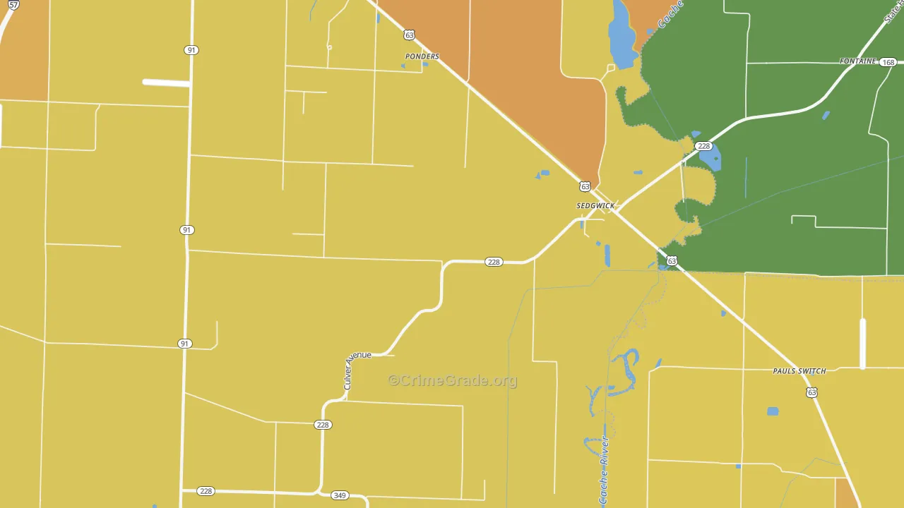 Sedgwick, AR Map of Vandalism Rates
