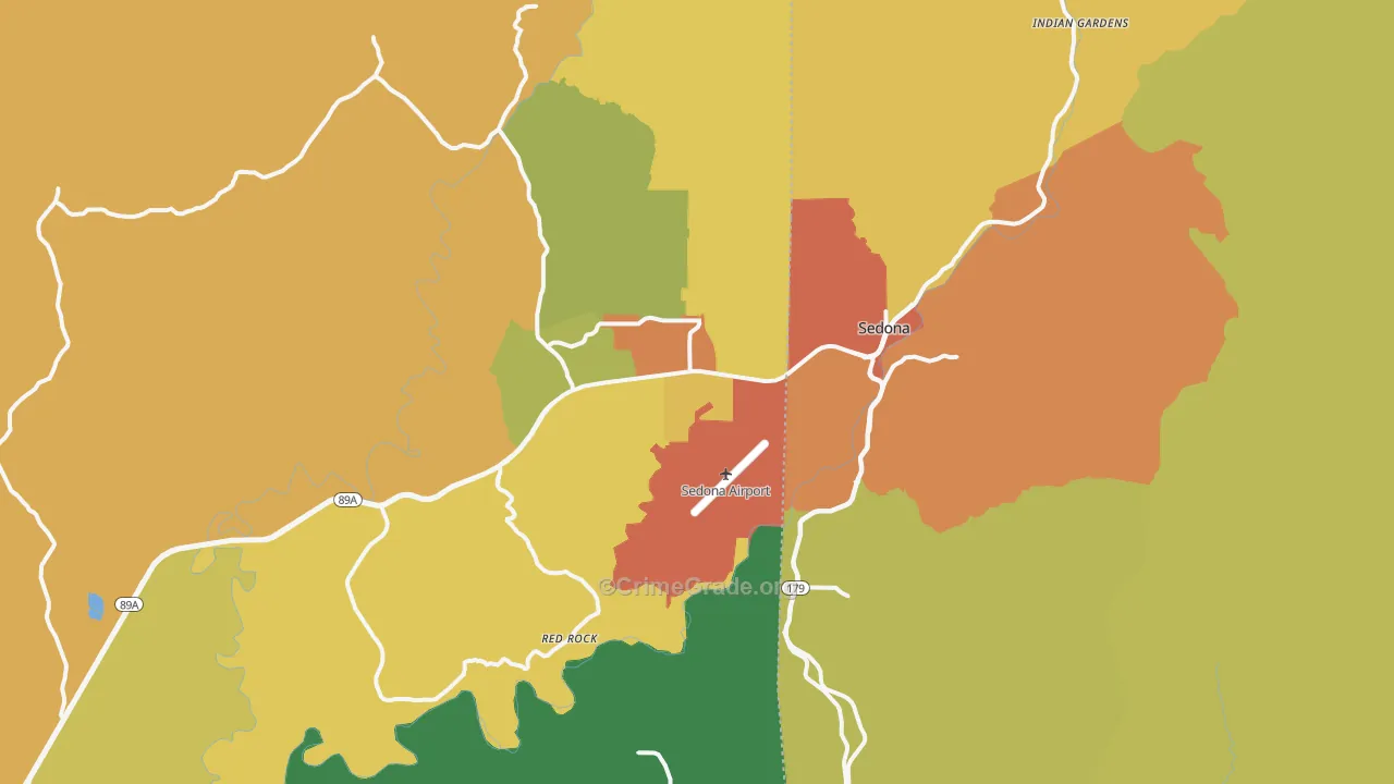 Sedona, AZ Map of Vandalism Rates