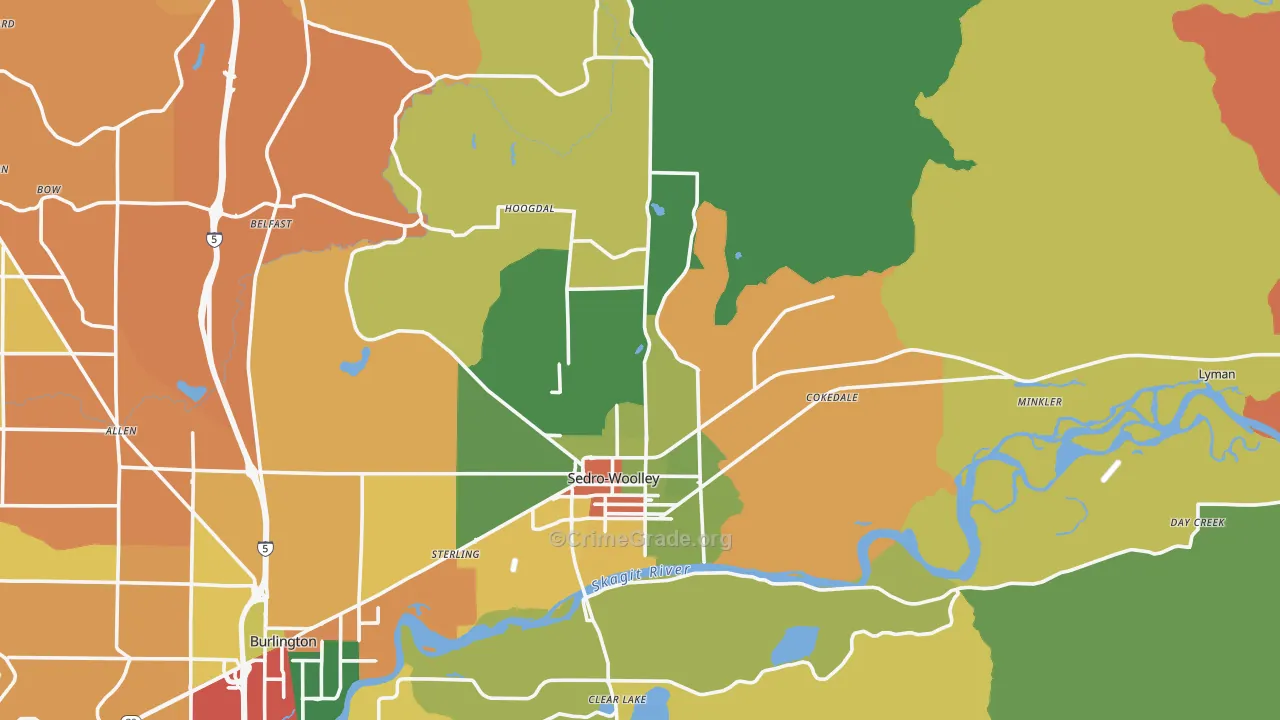 Sedro-Woolley, WA Map of Vandalism Rates
