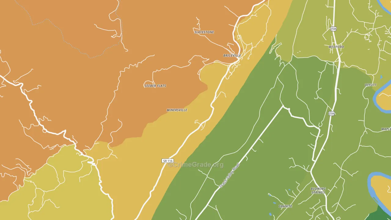 Seeber Flats, TN Map of Vandalism Rates