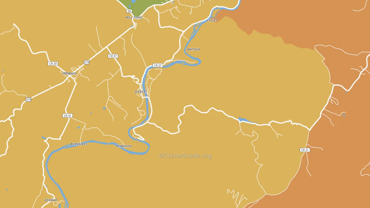 Seebert, WV Map of Vandalism Rates