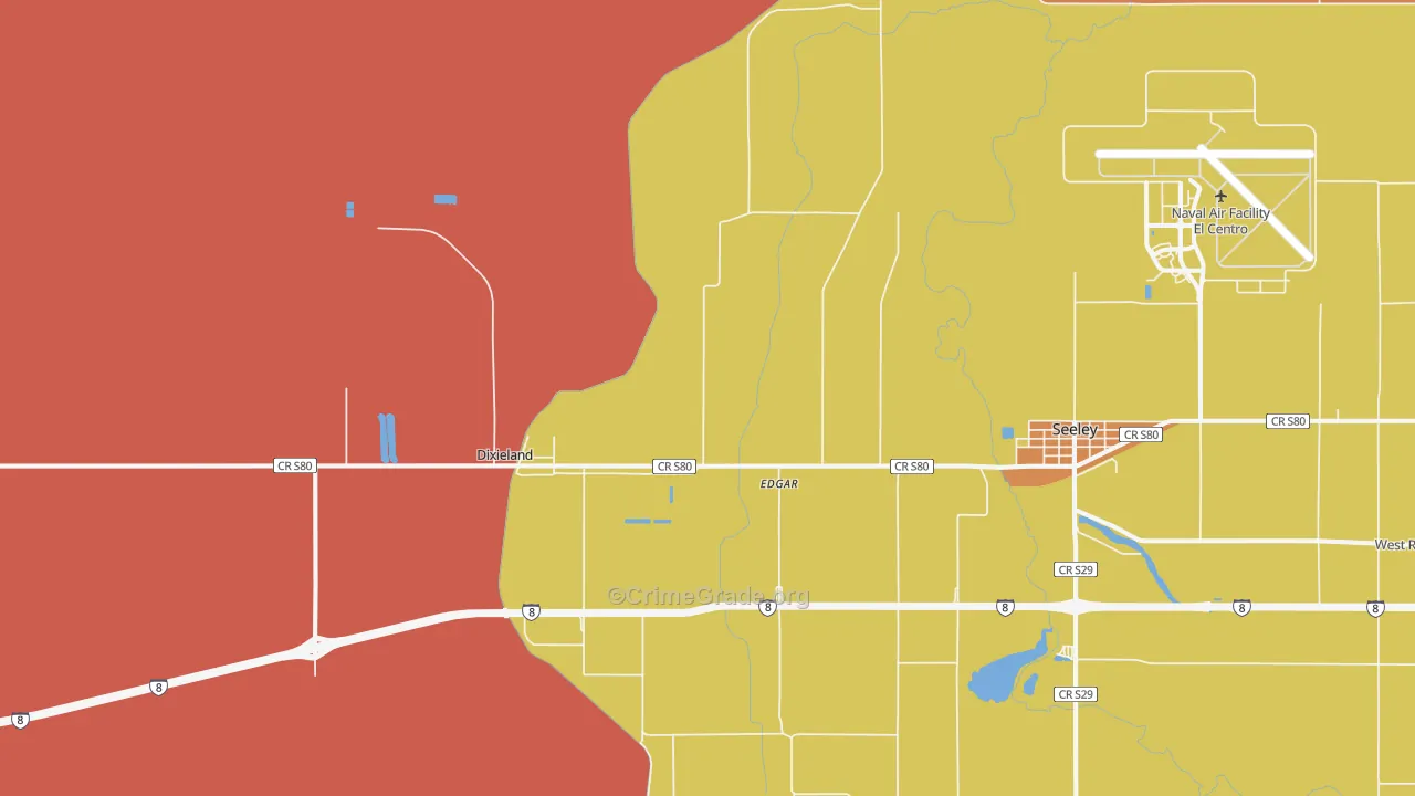 Seeley, CA Map of Vandalism Rates