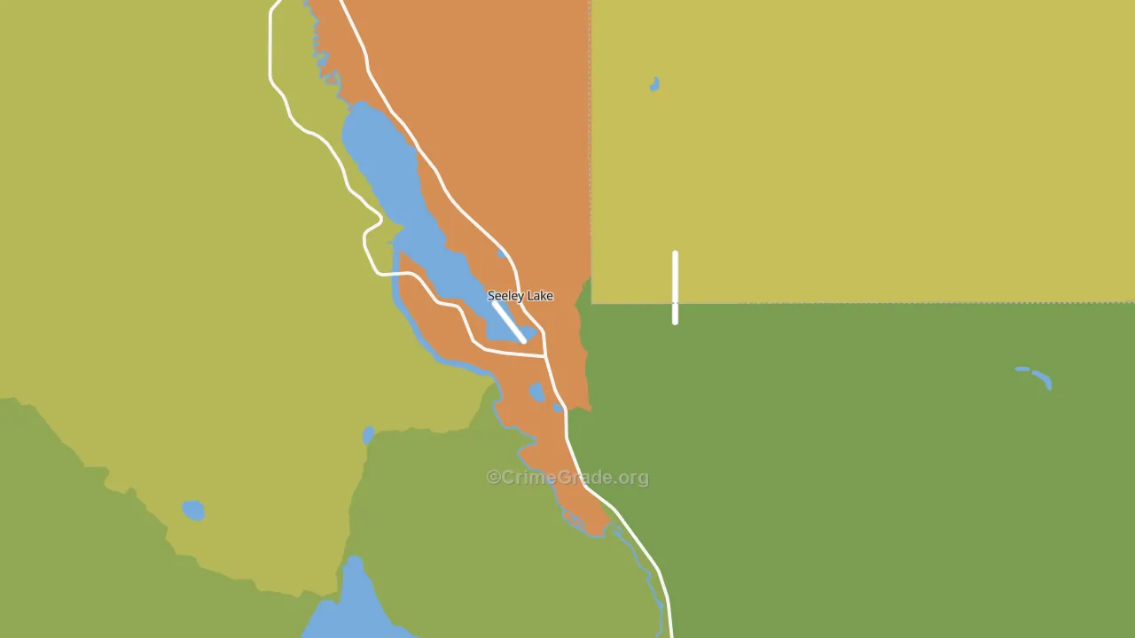 Seeley Lake, MT Map of Vandalism Rates