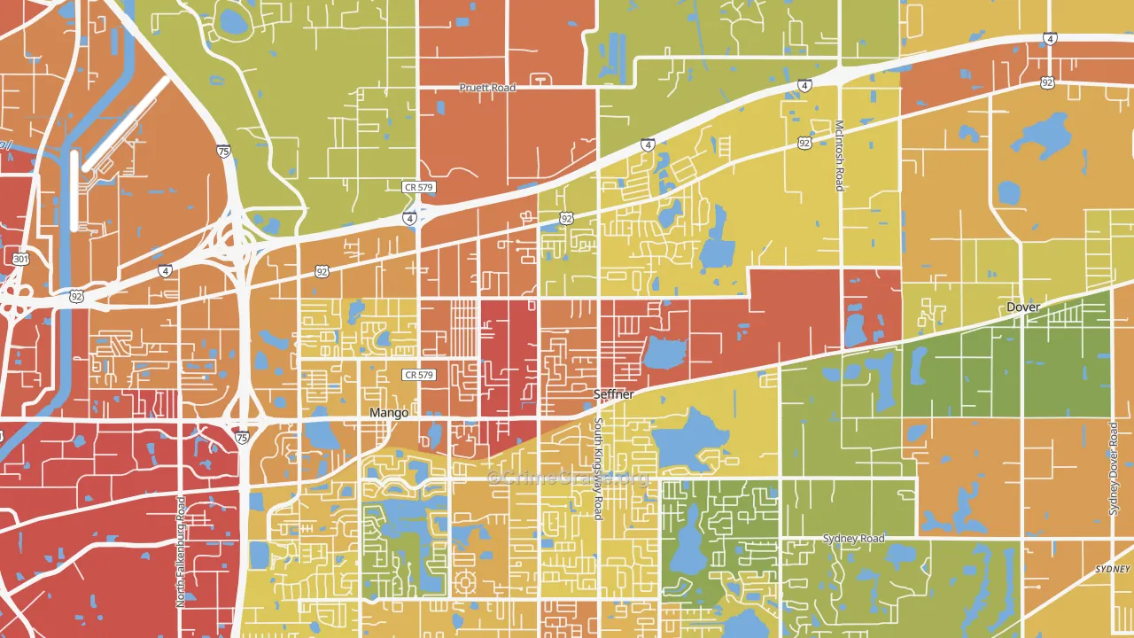 Seffner, FL Map of Vandalism Rates