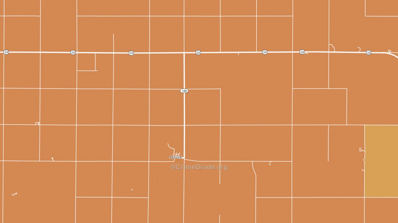 Seguin, KS Map of Vandalism Rates
