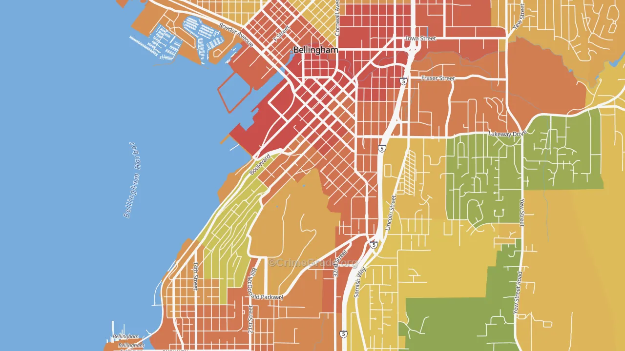Sehome, Bellingham, WA Map of Vandalism Rates
