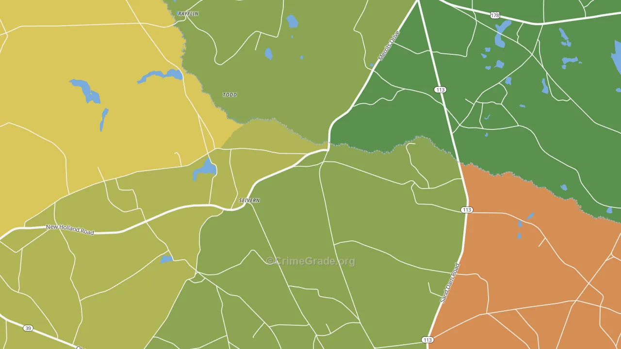 Seivern, SC Map of Vandalism Rates