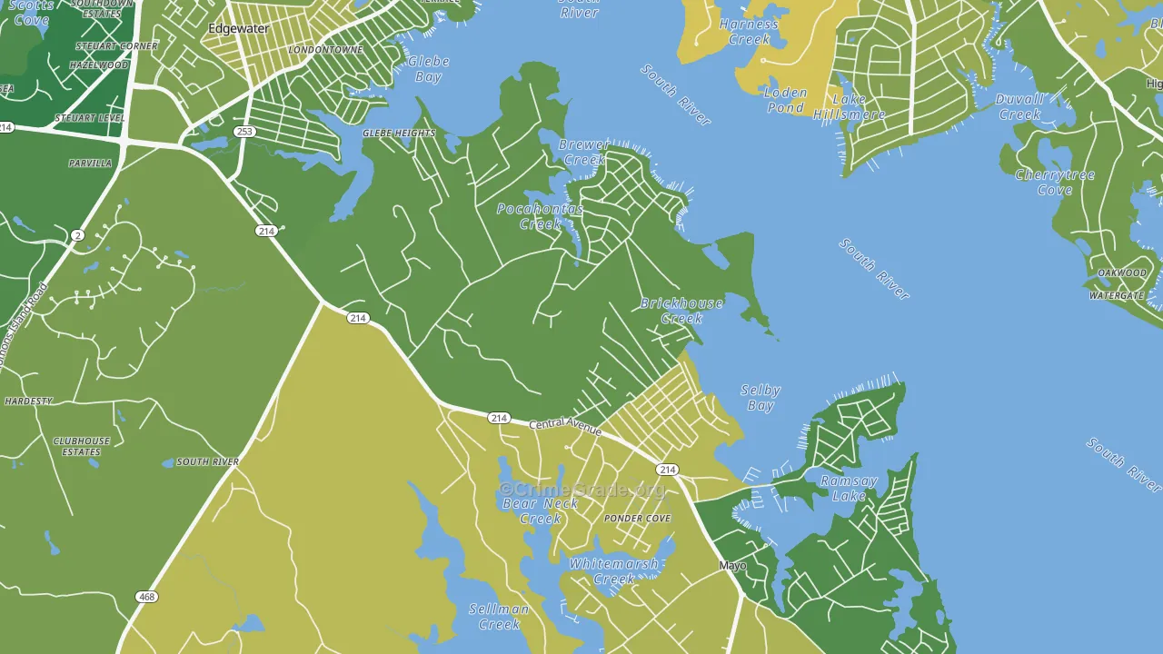 Selby-on-the-Bay, Mayo, MD Map of Vandalism Rates