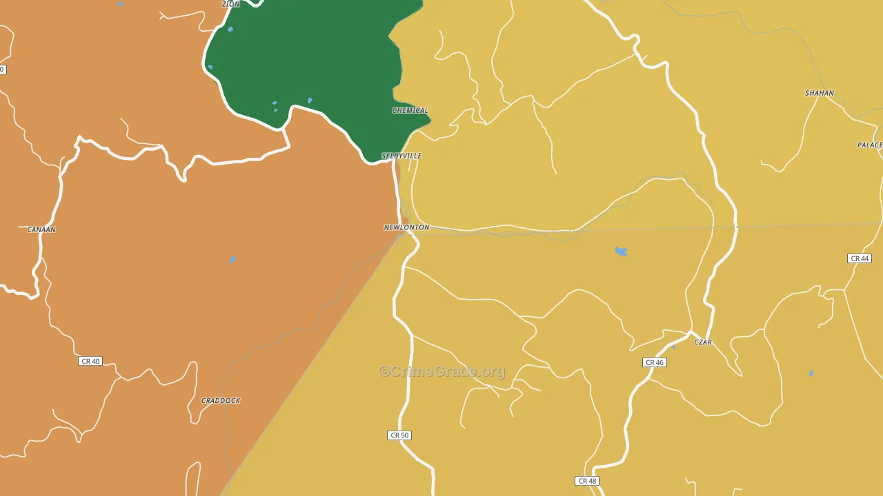 Selbyville, WV Map of Vandalism Rates