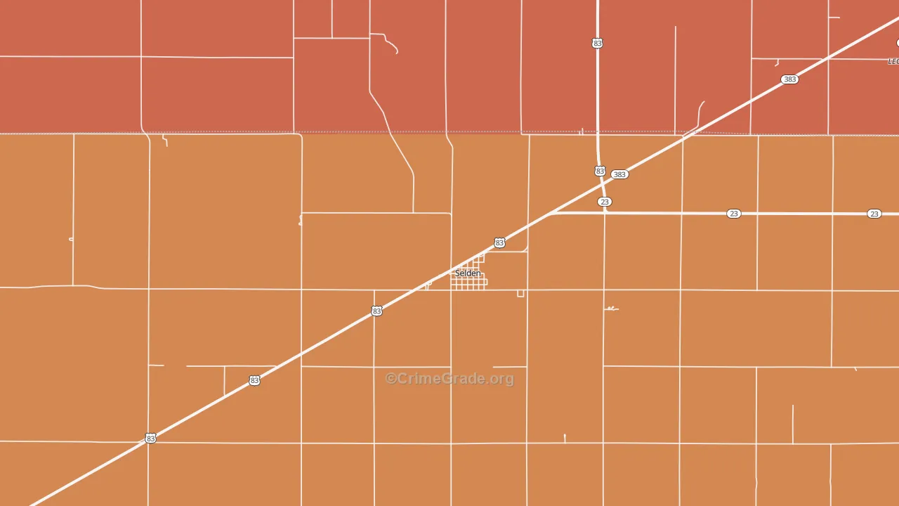 Selden, KS Map of Vandalism Rates