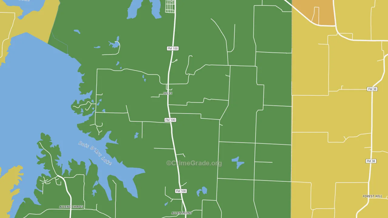Selfs, TX Map of Vandalism Rates