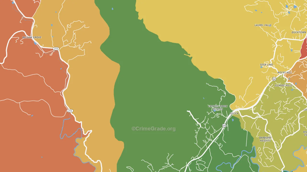 Selica, NC Map of Vandalism Rates
