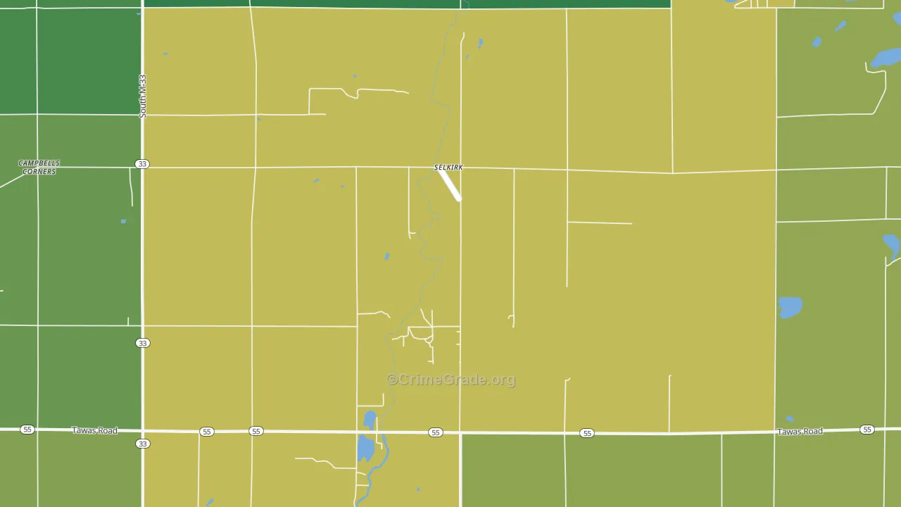 Selkirk, MI Map of Vandalism Rates