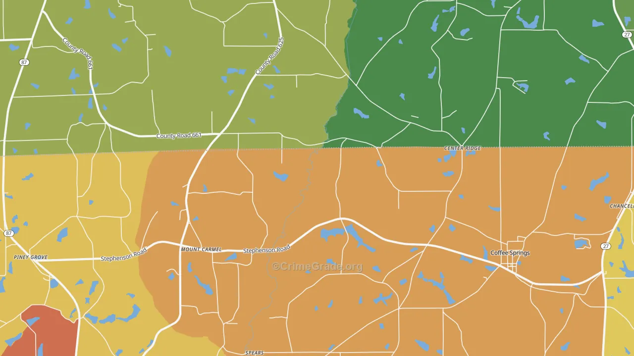 Sellersville, AL Map of Vandalism Rates