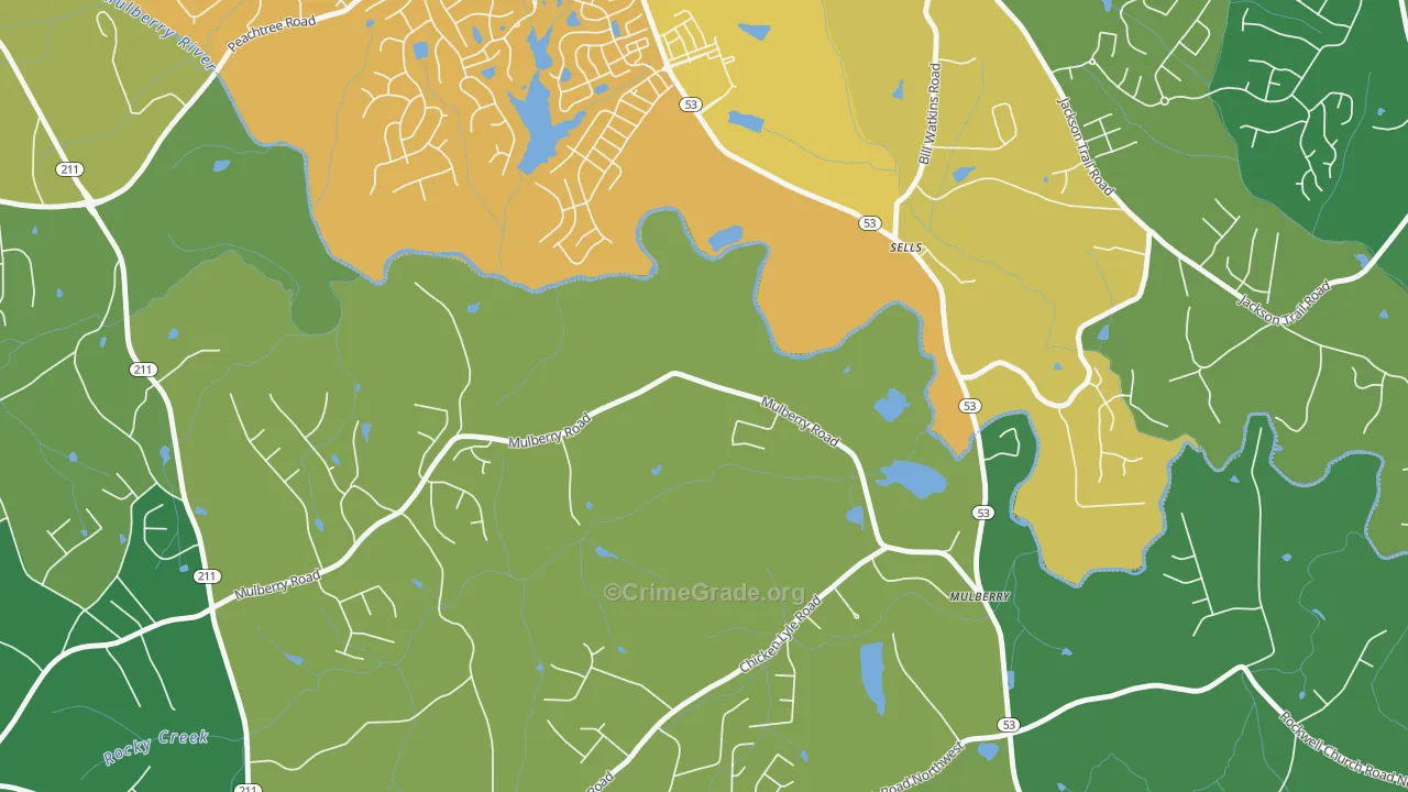 Sells, GA Map of Vandalism Rates