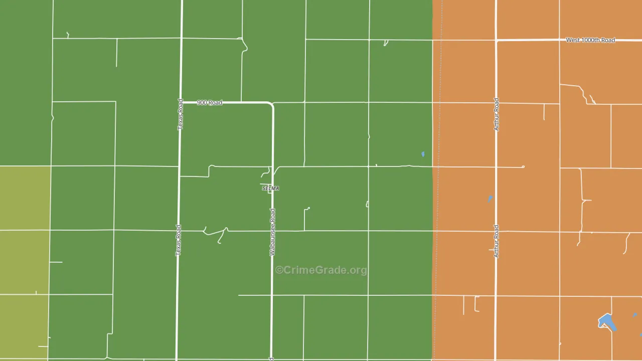 Selma, KS Map of Vandalism Rates