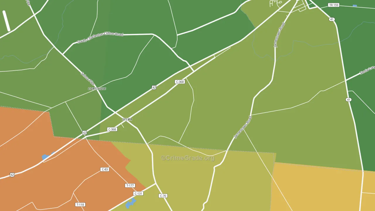 Selma, OH Map of Vandalism Rates