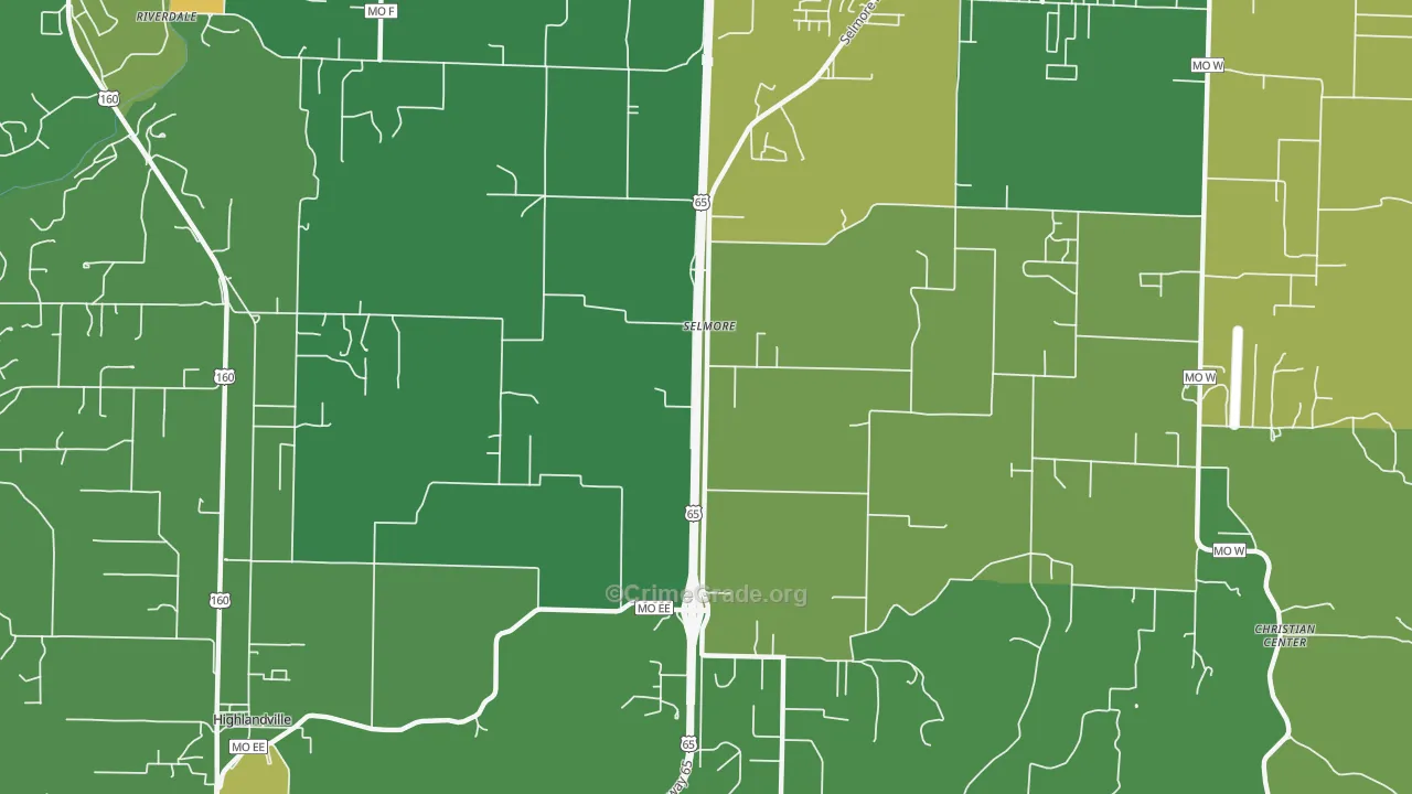 Selmore, MO Map of Vandalism Rates