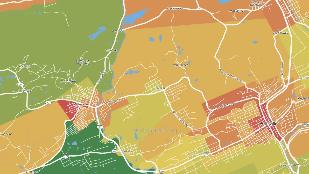 Seltzer, PA Map of Vandalism Rates